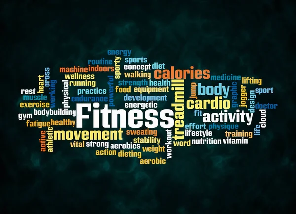 Word Cloud Fitness Concept Create Text Only — Photo