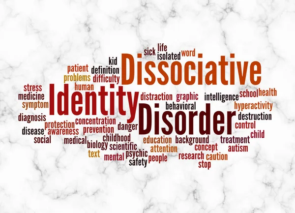 Word Cloud Com Conceito Dissociative Identity Disorder Criar Apenas Com — Fotografia de Stock
