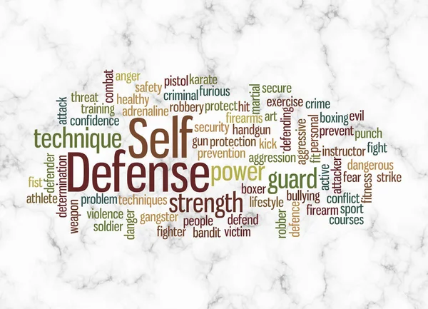 Word Cloud Self Defense Concept Create Text Only — Fotografia de Stock