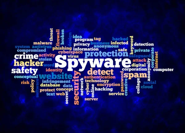 Word Cloud Spyware Concept Create Text Only — Stock Photo, Image