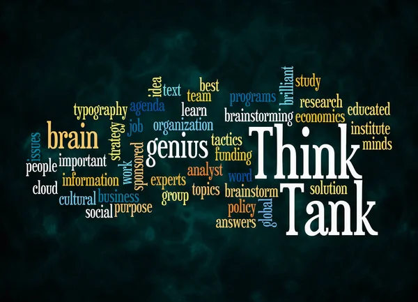 Nuvem Word Com Conceito Think Tank Criar Apenas Com Texto — Fotografia de Stock