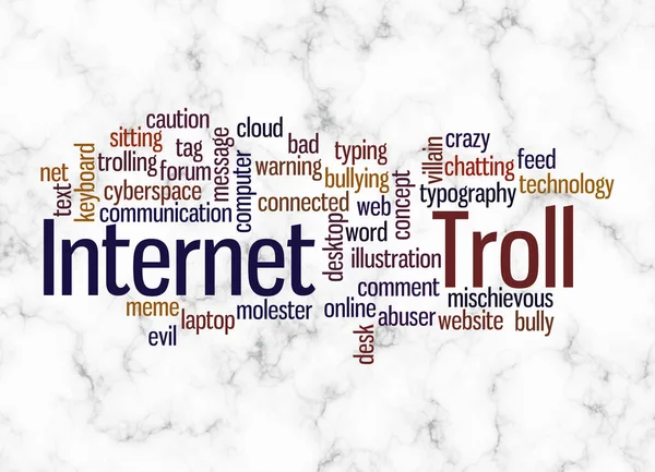 Σύννεφο Word Την Έννοια Internet Troll Δημιουργούν Μόνο Κείμενο — Φωτογραφία Αρχείου