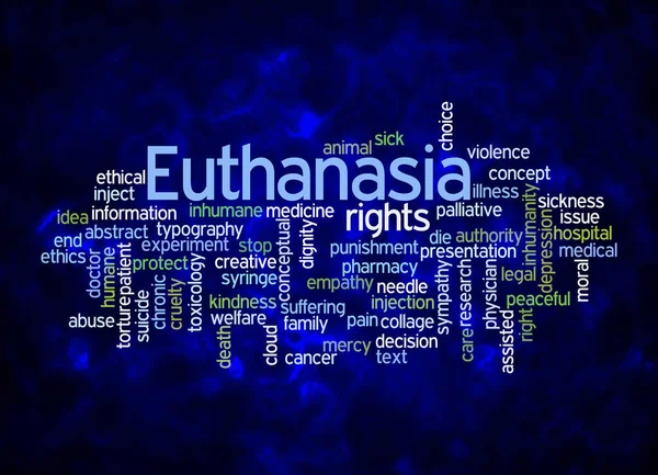 Word Cloud Con Concepto Euthanasia Crear Solo Con Texto —  Fotos de Stock