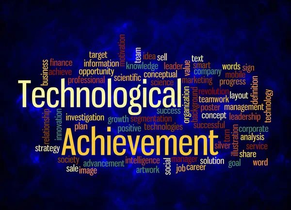 Word Cloud Met Technologische Achievement Concept Creëren Met Alleen Tekst — Stockfoto