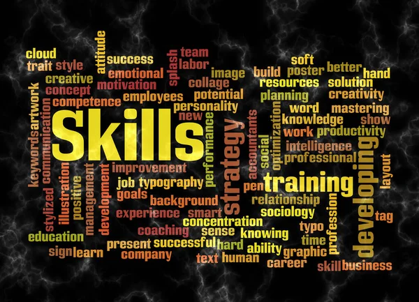 Word Cloud Con Concepto Skills Crea Solo Con Texto —  Fotos de Stock