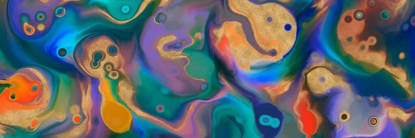 Multicolor abstract, Acrylic pour fluid art background. 3d illustration.