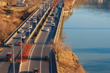 Georgia, Tbilisi - February 12, 2022: Traffic on city street.