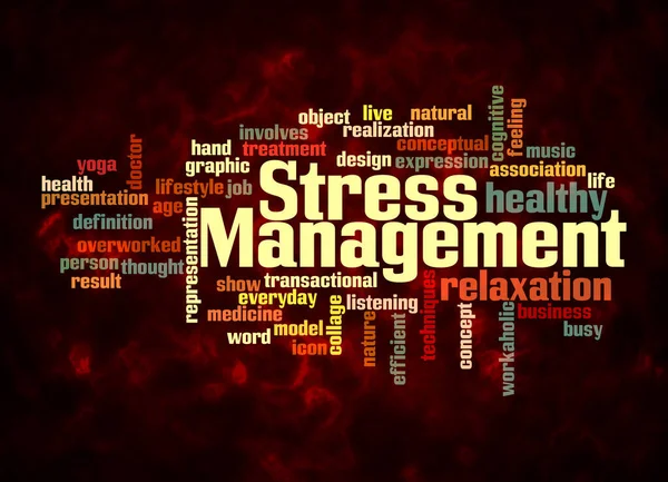 Word Cloud Stress Management Concept Create Text Only — Stockfoto