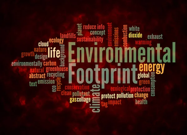 Word Cloud with ENVIRONMENTAL FOOTPRINT concept create with text only.