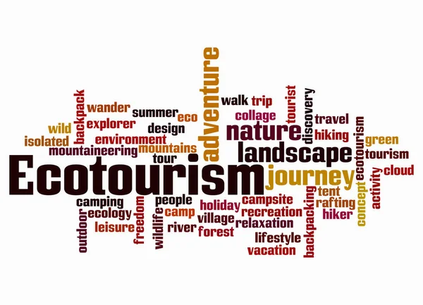 Ecotourism 클라우드는 텍스트 만으로 — 스톡 사진