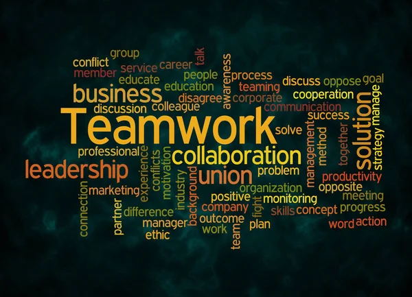 Word Cloud Teamwork Concept Create Text Only — Stock Photo, Image