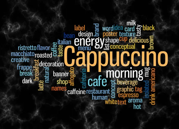 Word Cloud Cappuccino Concept Create Text Only — Stock Photo, Image