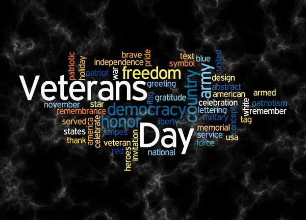 Word Cloud Avec Veterans Day Concept Créer Avec Texte Seulement — Photo