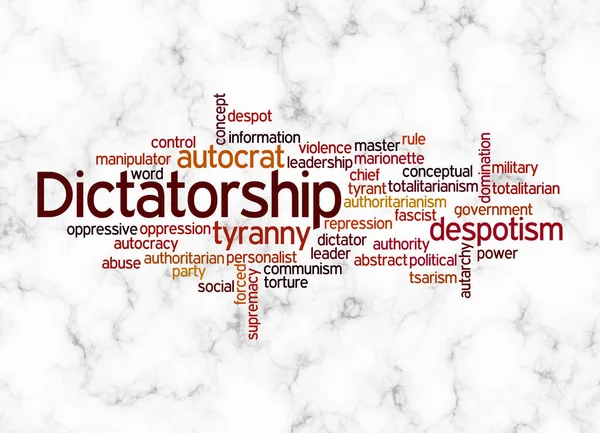 Word Cloud Концепцією Dictatorship Створюється Тільки Текстом — стокове фото