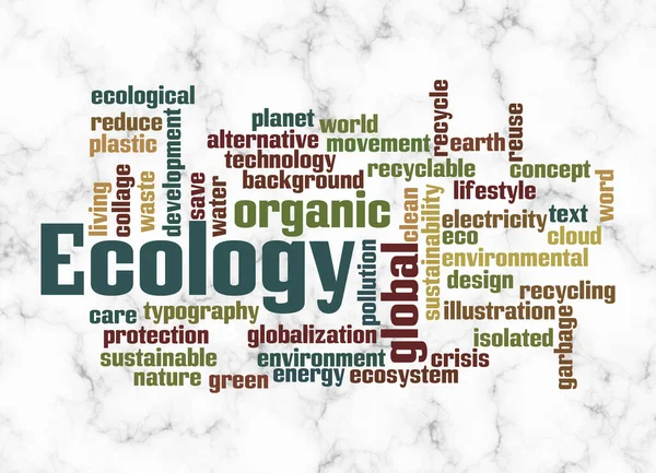 Word Cloud Konceptem Ecology Vytvořit Pouze Textem — Stock fotografie