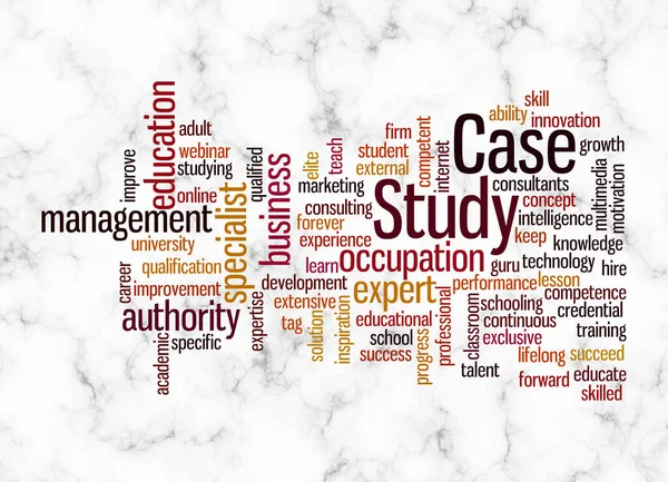 Word Cloud with CASE STUDY concept create with text only.