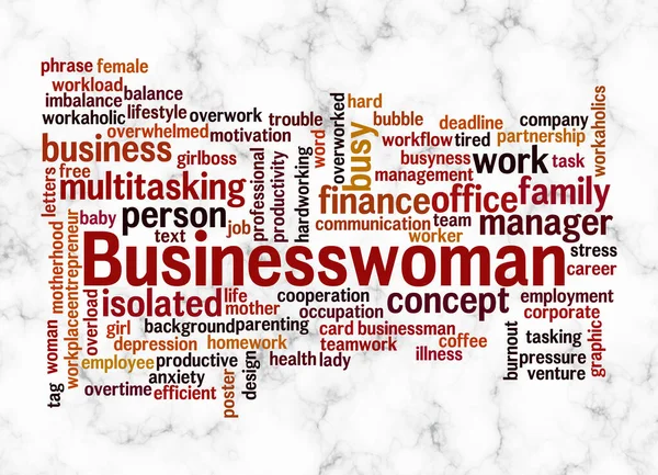 Word Cloud Businesswoman Concept Create Text Only — Stock Photo, Image