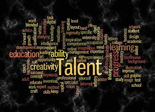 Word Cloud Avec Concept Talent Créer Avec Texte Seulement — Photo