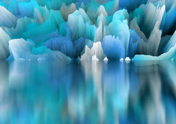 Magiczny Świat Abstrakcyjny Krajobraz Surrealistyczne Jezioro Odbicia Sztuka Kreatywność Wyobraźnia — Zdjęcie stockowe