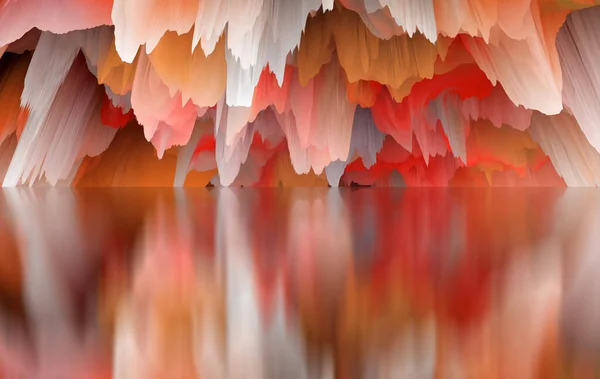 Μαγικός Κόσμος Αφηρημένο Τοπίο Σουρεαλιστική Λίμνη Και Αντανακλάσεις Τέχνη Δημιουργικότητα — Φωτογραφία Αρχείου