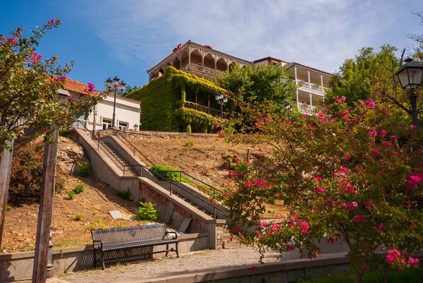 Geórgia Tbilisi Setembro 2022 Casas Com Varandas Bairro Histórico Tbilisi — Fotografia de Stock