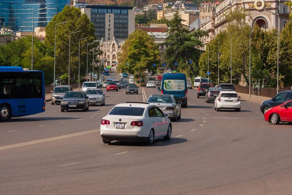 Georgia Tbiliszi 2022 Szeptember Forgalom Város Utcáján — Stock Fotó