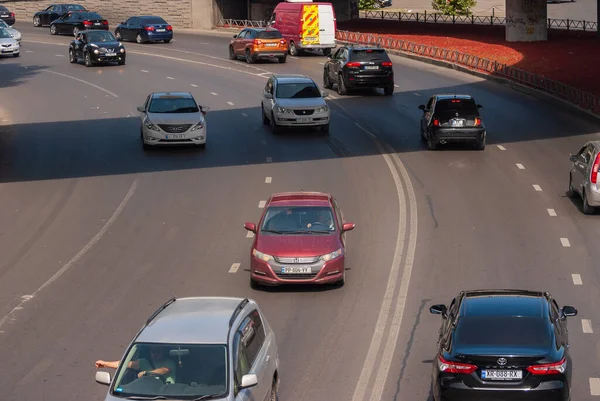 Georgia Tbilisi September 2022 Trafikk Bygaten – stockfoto