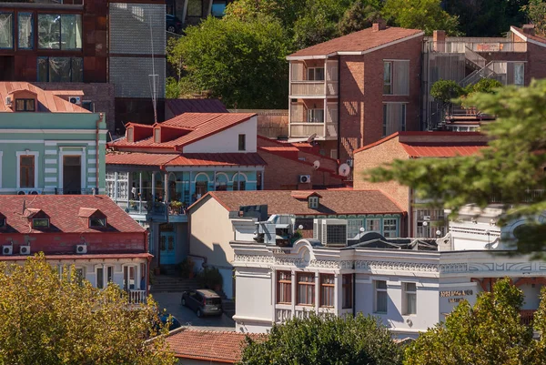 Georgia Tbilisi September 2022 Houses Balconies Historic District Tbilisi Georgia — Stock Photo, Image