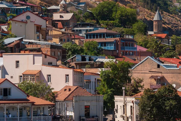Georgien Tiflis September 2022 Häuser Mit Balkonen Historischen Viertel Von — Stockfoto