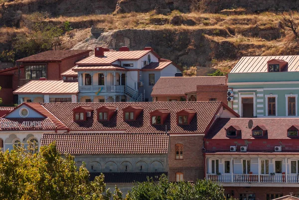 Georgien Tiflis September 2022 Häuser Mit Balkonen Historischen Viertel Von — Stockfoto