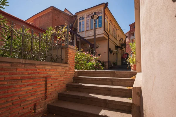 Georgia Tbilisi September 2022 Houses Balconies Historic District Tbilisi Georgia — Stock Photo, Image