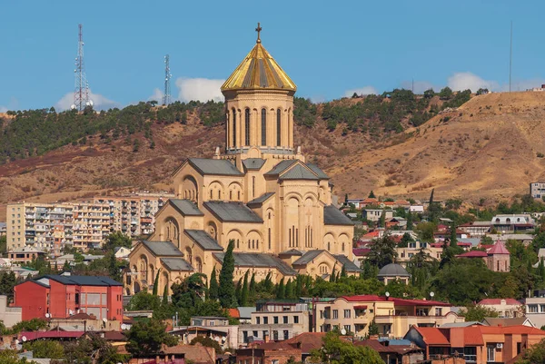 Georgia Tbilisi September 2022 View Holy Trinity Sameba Church Tbilisi — Stock Photo, Image