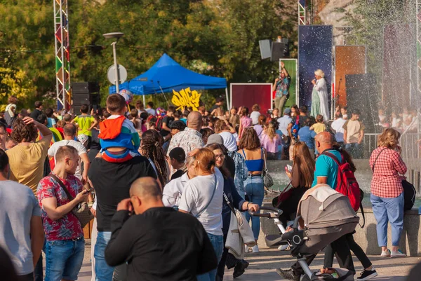 Georgia Tbilisi October 2022 Group Anonymous People City Park — 스톡 사진