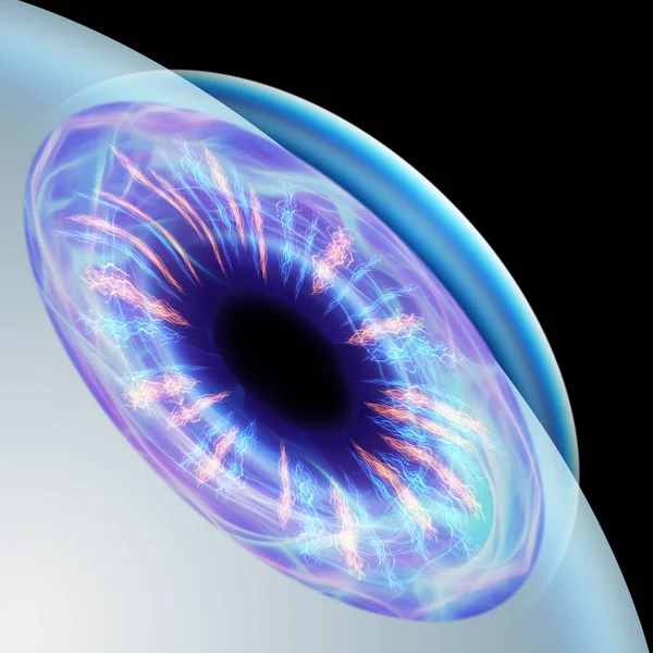 Realistic Human Eye Pupil Close View Concept Laser Eye Surgery — Stock Photo, Image