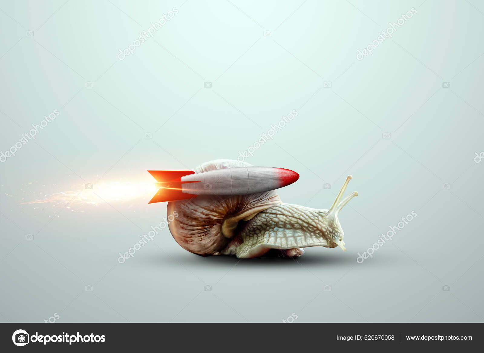 Uniqueness Creative Background Snail Moves Rocket Competitive