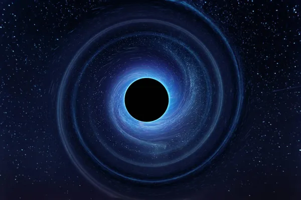Schwarzes Loch Vor Dem Hintergrund Der Milchstraße Und Der Sterne — Stockfoto