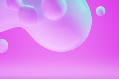 Gradyan pembe arka plan, modern tarz pastel renkler, soyutlama. Yaratıcı kompozisyon, sıvı formlar, dergi tarzı, şablon. Uzayı kopyala, 3 boyutlu görüntüleme, 3 boyutlu resimleme