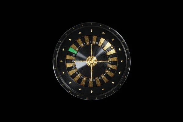 Creatief Casino Template Zwart Goud Roulette Een Zwarte Achtergrond Het — Stockfoto