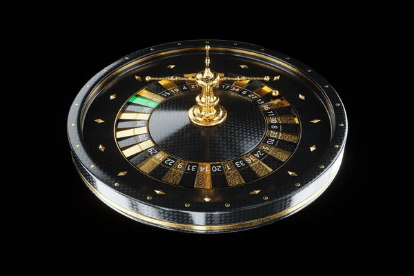 Modèle Casino Créatif Roulette Noire Sur Fond Noir Concept Roulette — Photo