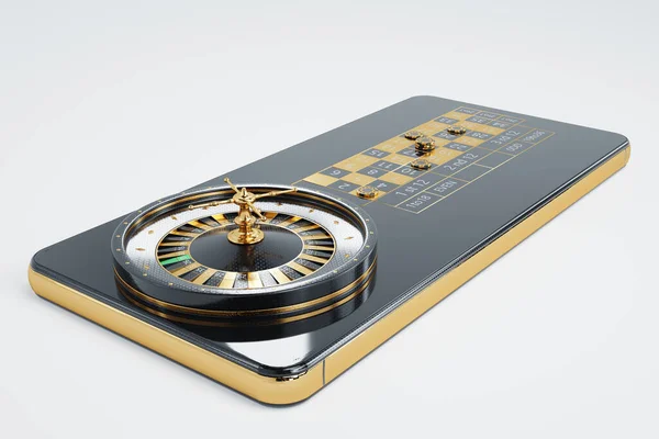 Roue Roulette Américaine Sur Écran Smartphone Casino Ligne Concept Des — Photo