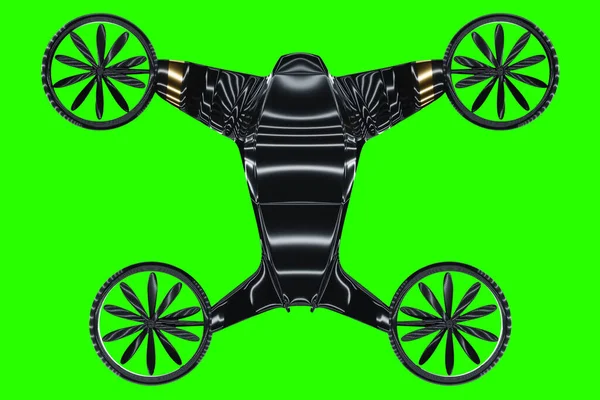 Black Gold Style Flying Car Isolated Green Background Future Premium — Stock Photo, Image