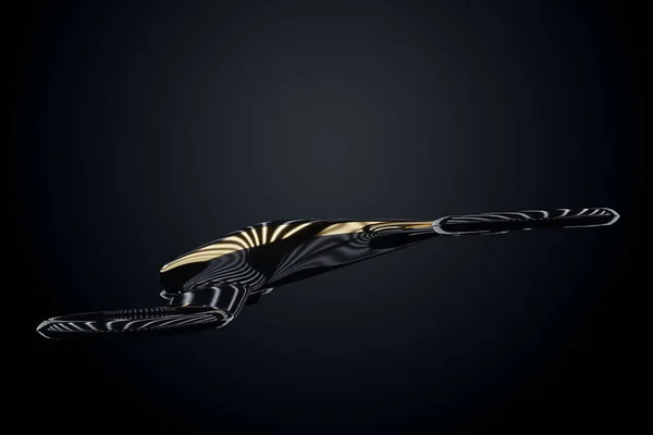 暗い背景に車の黒と金のスタイルを飛んで プレミアム車 高級スタイル Vip 自動車産業 3Dイラスト 3Dレンダリング ストック画像