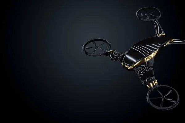 暗い背景に車の黒と金のスタイルを飛んで プレミアム車 高級スタイル Vip 自動車産業 3Dイラスト 3Dレンダリング ロイヤリティフリーのストック画像