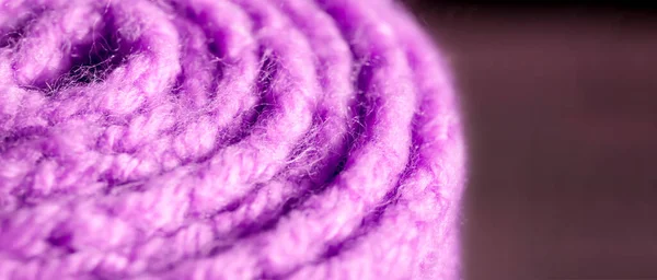 Background Texture Roll Pink Purple Pattern Stitch Knitted Fabric Made — Stock Photo, Image