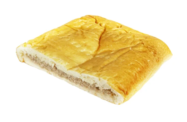 Κομμάτι της pasty με κρέας απομονωθεί — Φωτογραφία Αρχείου