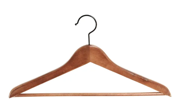 Wooden hanger isolated on white — Stock Photo, Image