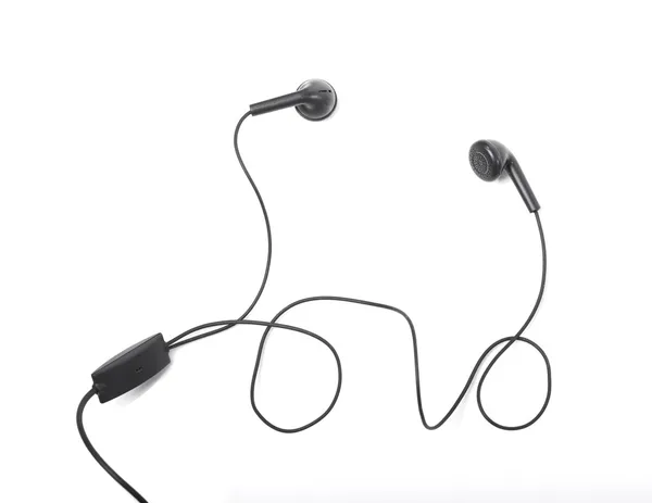 Modern portable audio earphones isolated — Stock Photo, Image