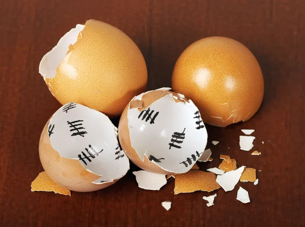 Nefunkční vaječné skořápce closeup — Stock fotografie