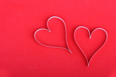 Sevgililer kağıt kalpler kırmızı