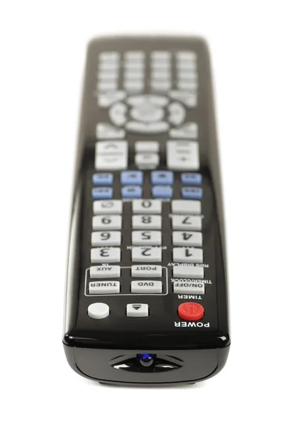 Black remote control isolated on the white — Stock Photo, Image